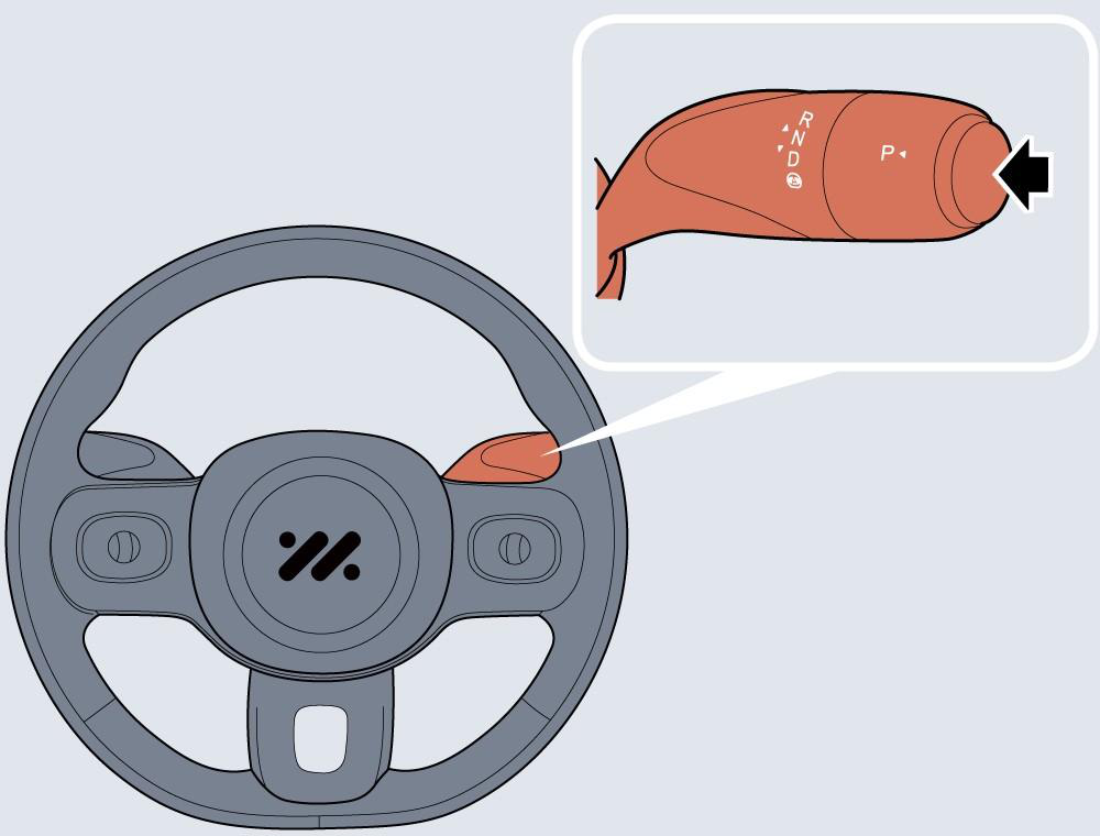 Diagram showing: Tap "Settings - General - Vehicle Power Supply- Power Off" or placethe NFC card on the B Pillar to turn off the vehicle power supply.