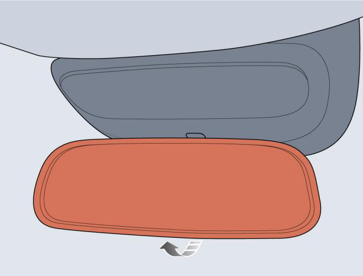 Illustration: Foldable Interior Rearview Mirror