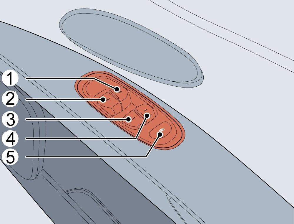 Diagram showing: Front Right Window Switch