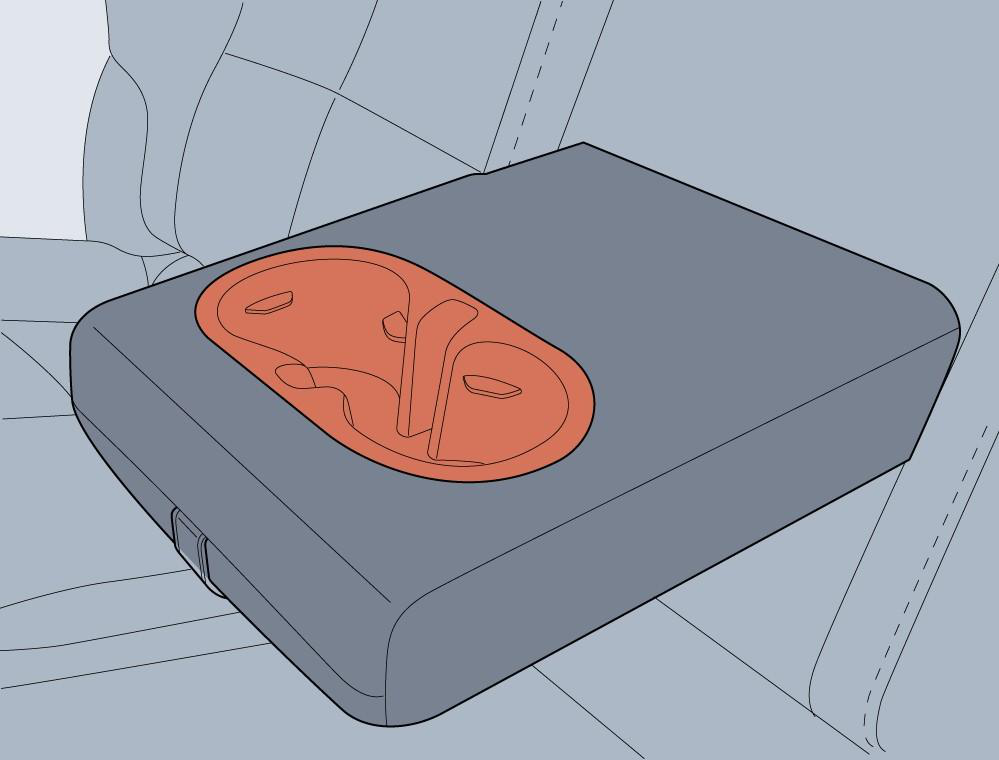 Illustration: Rear Armrest and Rear Cup Holder