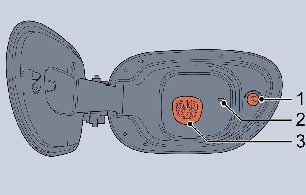 Diagram showing: Charging port door mechanical switch